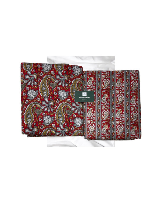 Paisley Top and Bottom Cotton Combo Set 2.5 Mtr Top 2.5 Mtr Bottom