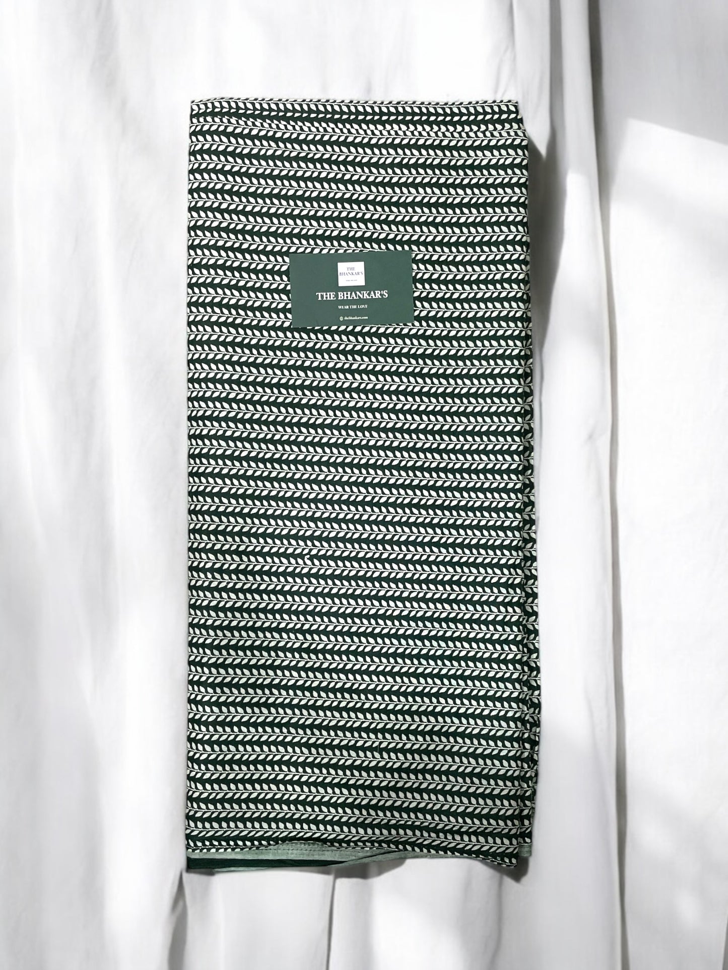 Green Floral Print Top and Bottom Cotton Fabric Combo Set 2.5 Mtr Top and 2.5 mtr Bottom