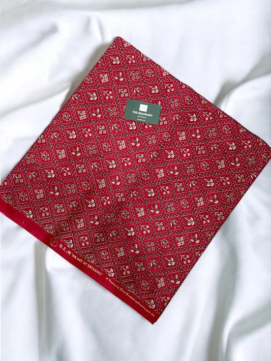 Red Color Floral Print Allover Set 3 Mtr