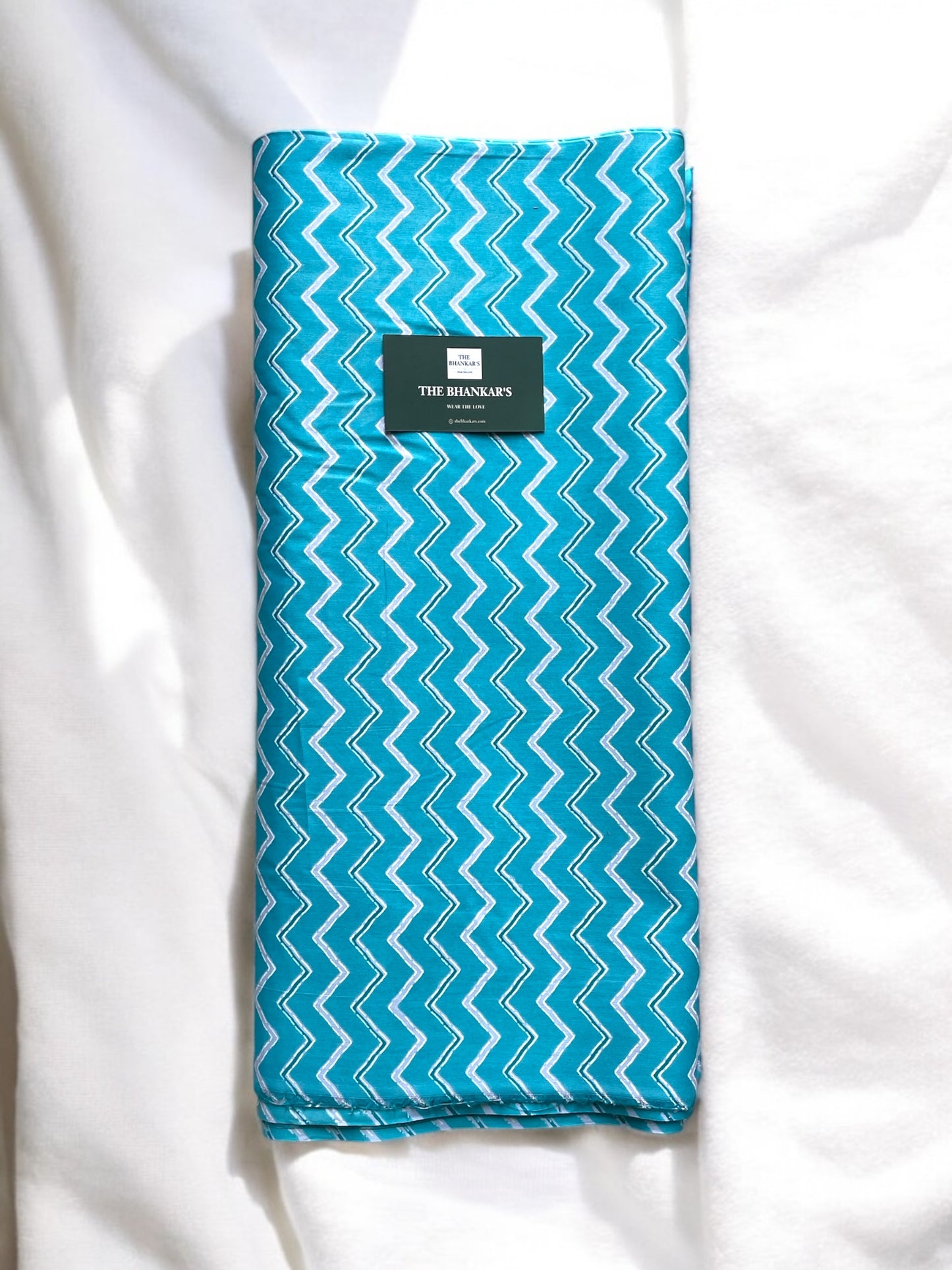 Skyblue Floral Print Top and Bottom Cotton Combo Set 2.5 Mtr Each