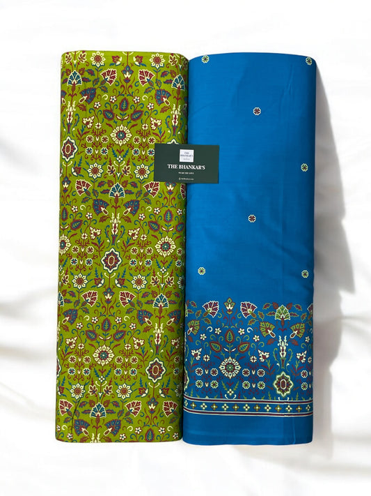 Kalamkari Top and Bottom Cotton Combo Set 2.5 Mtr Top 2.5 Mtr Bottom