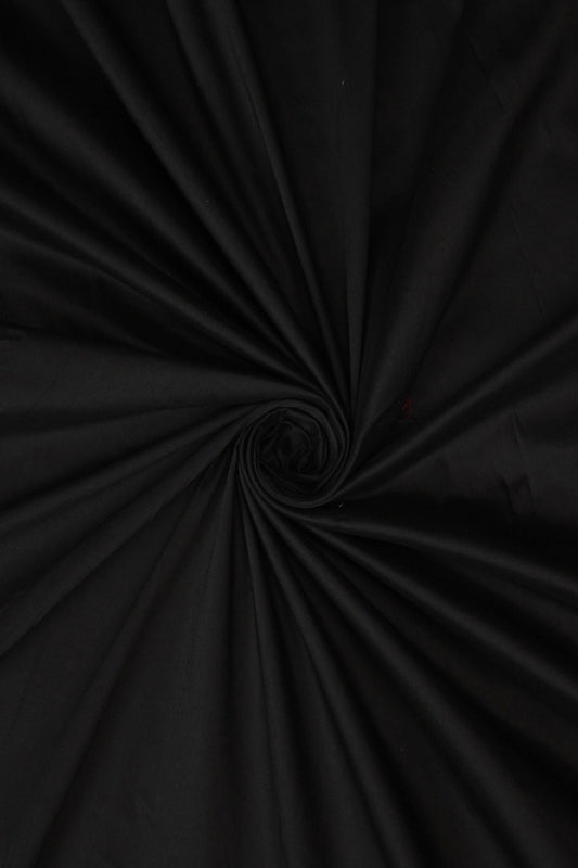 BLACK - CAMBRIC COTTON PLAIN DYED FABRIC 2.5 mtrs cut