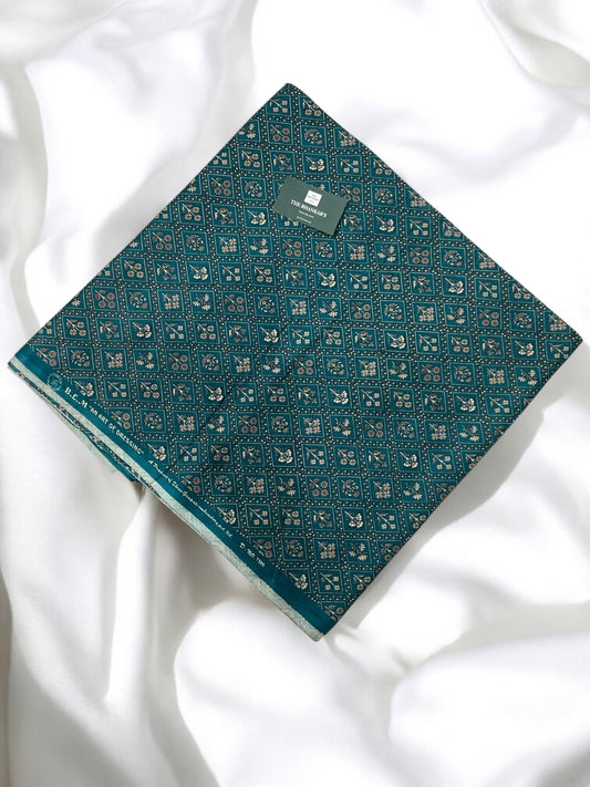 Green Color Floral Print Allover Set 5 Mtr