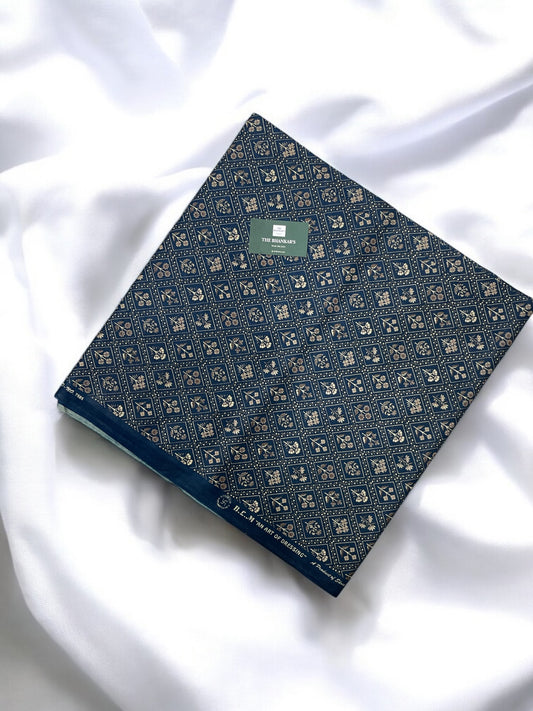 Royal Blue Color Floral Print Allover Set 5 Mtr