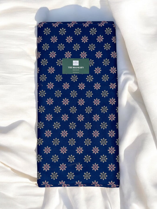 Small Floral Top with Zig Zag Bottom Print Top and Bottom Cotton Combo Set 2.5 Mtr Each