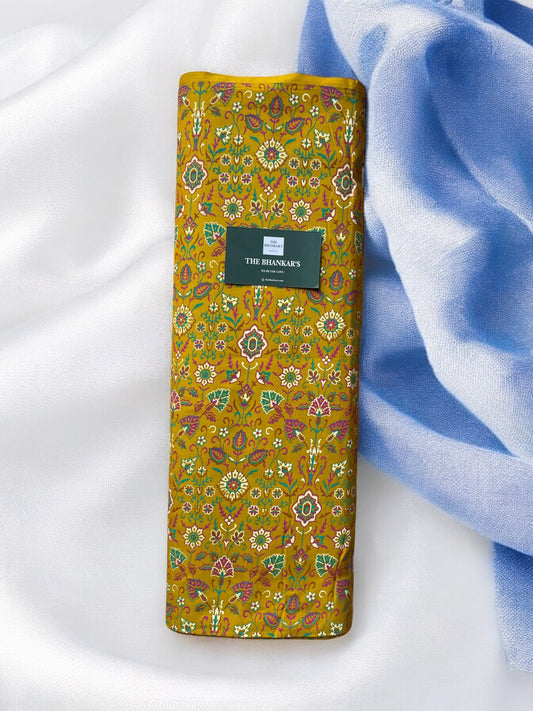 Kalamkari Floral Print Top and Bottom Cotton Combo Set 2.5 Mtr Each