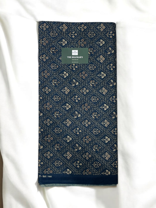 Royal Blue Color Floral Print Allover Set 5 Mtr
