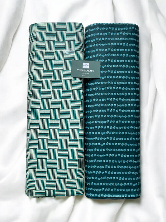 Floral Print Top and Bottom Cotton Combo Set 2.5 Mtr Each