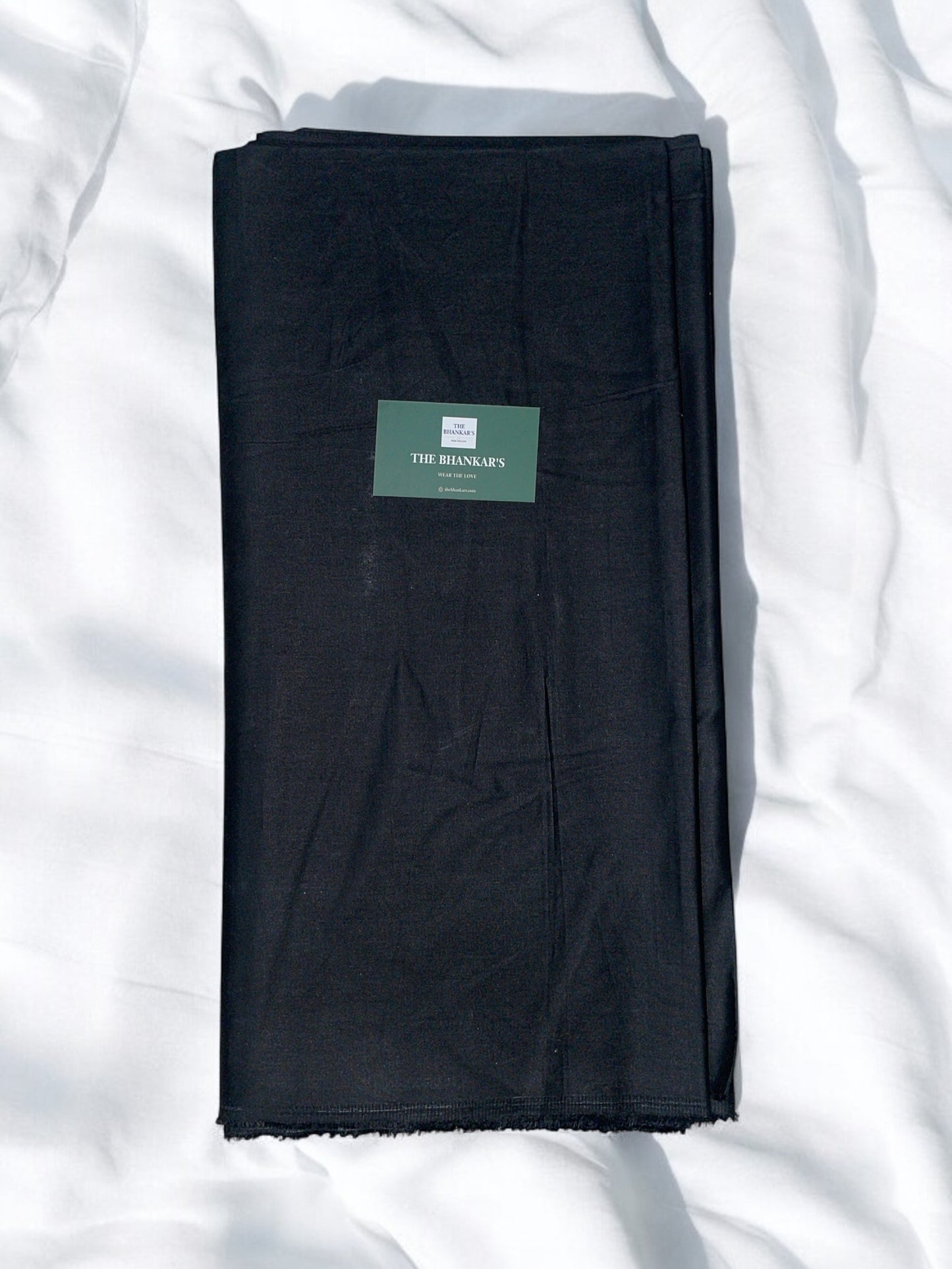 BLACK - SILKY JAAM PLAIN DYED FABRIC 2.5 mtrs cut