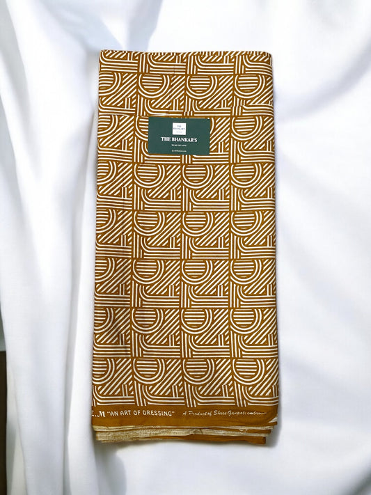 Musturd Colour Floral Print Top and Bottom Cotton Fabric Combo Set 2.5 Mtr Top and 2.5 mtr Bottom