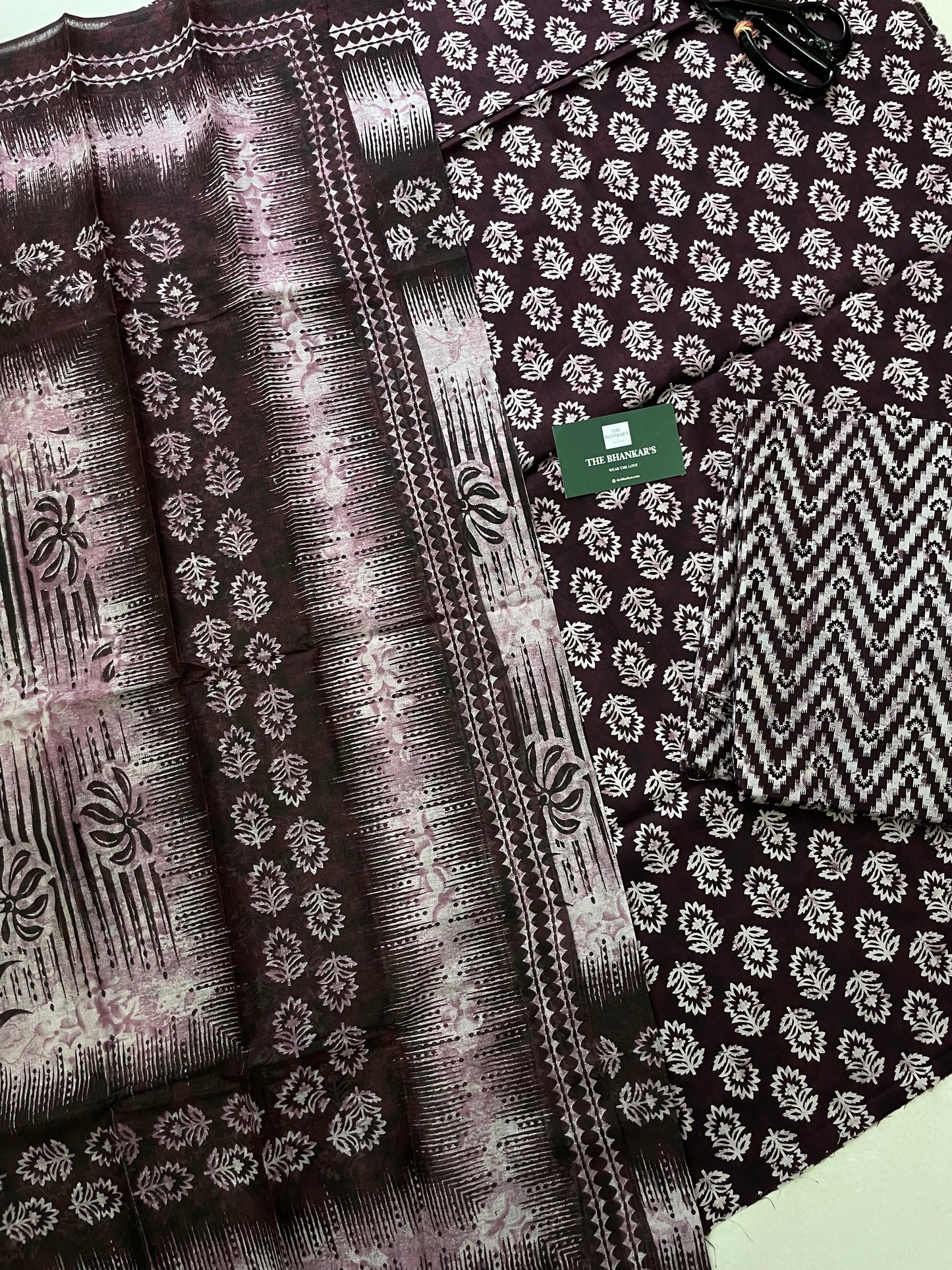 Small Buti Handblock Printed Cotton Suit With Mulmul Cotton Dupatta