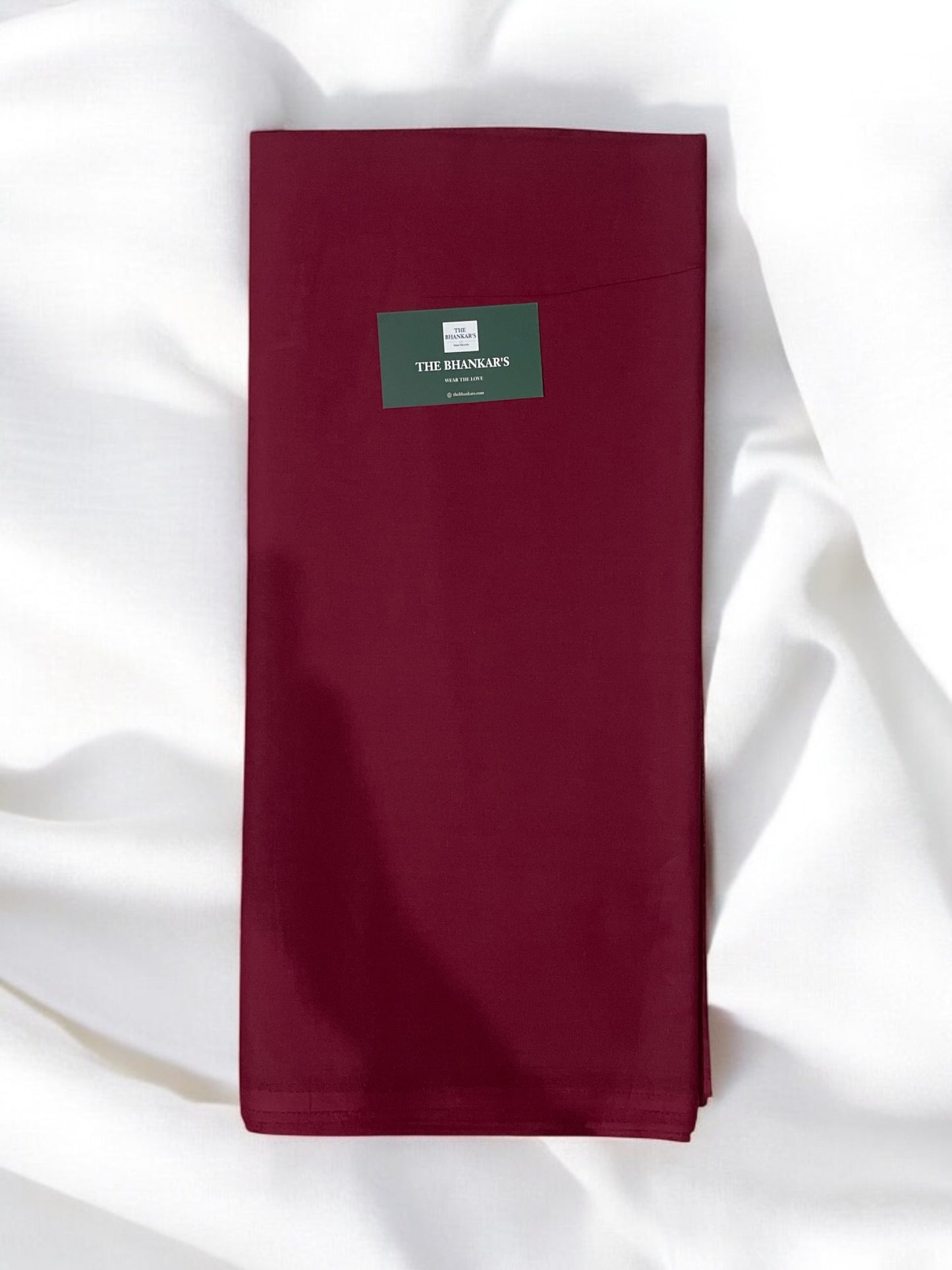 MAHROON - CAMBRIC COTTON PLAIN DYED FABRIC 2.5 mtrs cut