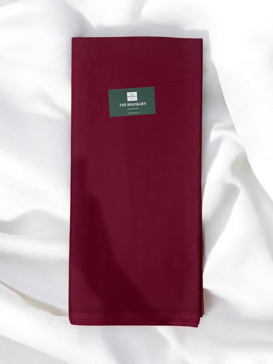 MAHROON - CAMBRIC COTTON PLAIN DYED FABRIC 2.5 mtrs cut
