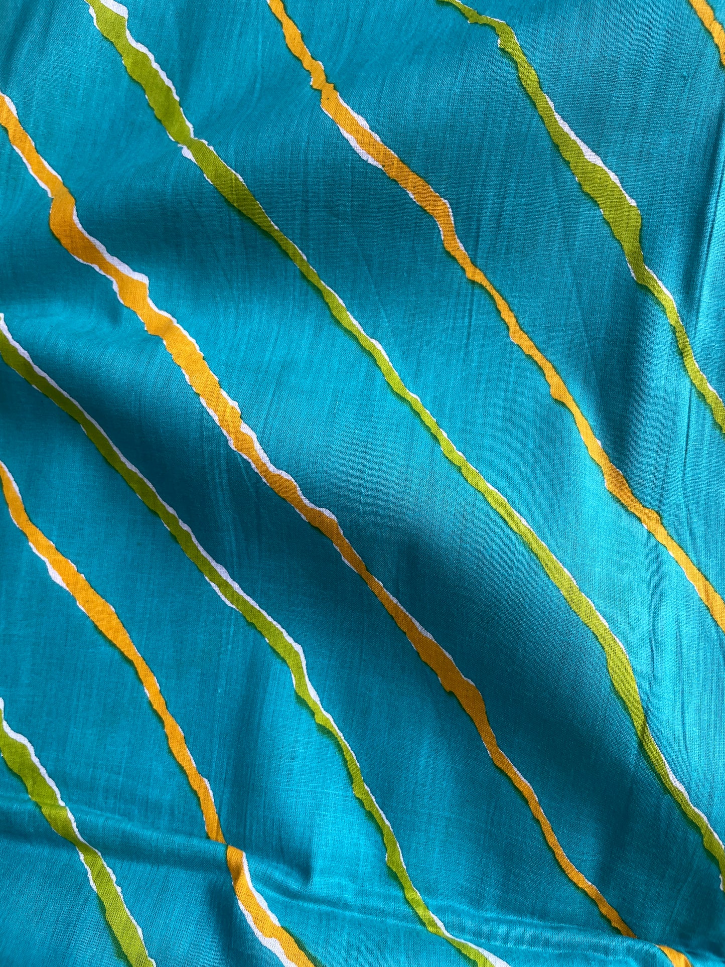 Multicoloured Lahariya Print Cotton Fabric