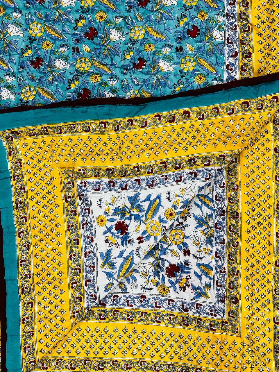 Pinata Chinta Hand Block Print Reversible Quilt