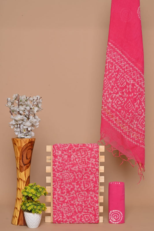 Sanganeri Handblock Printed Kota Doria Suit Material With Kota Doria Dupatta with Jari Border| The Bhankar's| RF