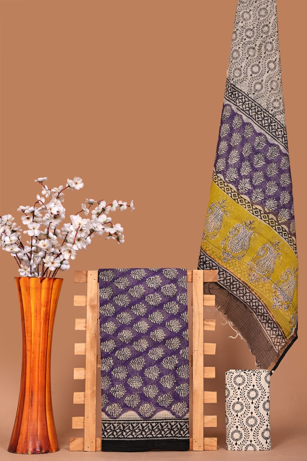 Sanganeri Handblock Printed Kota Doria Suit Material With Kota Doria Dupatta with Jari Border| The Bhankar's| RF