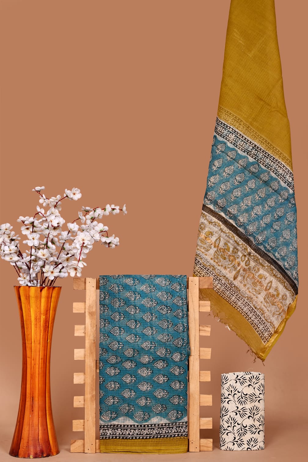 BAGRU Handblock Printed Kota Doria Suit Material With Kota Doria Dupatta with Jari Border| The Bhankar's| RF