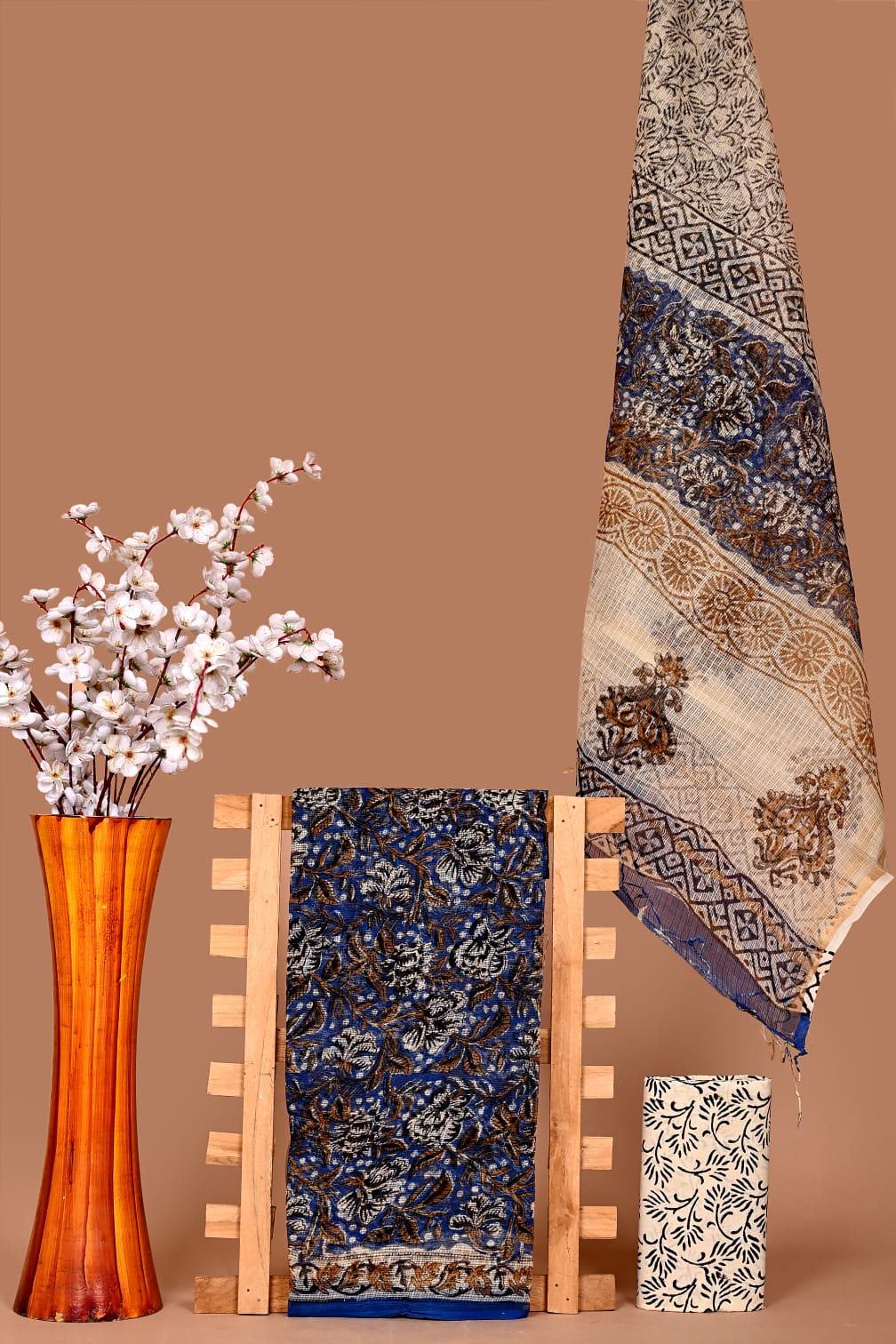 Dabu Handblock Printed Kota Doria Suit Material With Kota Doria Dupatta with Jari Border| The Bhankar's| RF