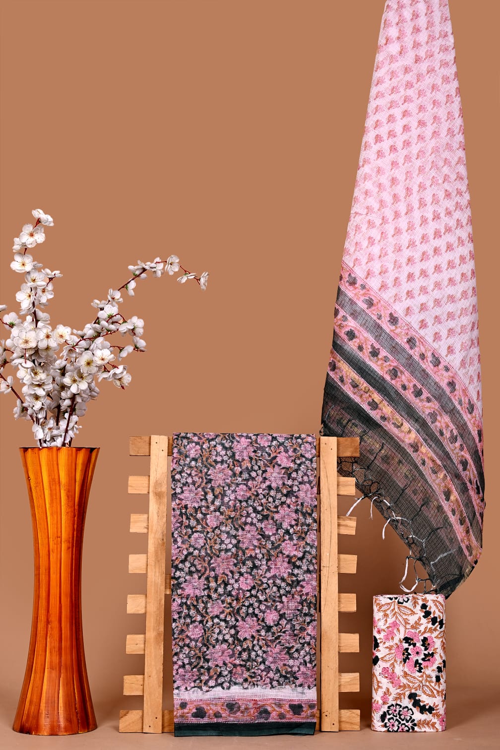 Handblock Printed Kota Doria Suit Material With Kota Doria Dupatta with Jari Border| The Bhankar's| RF