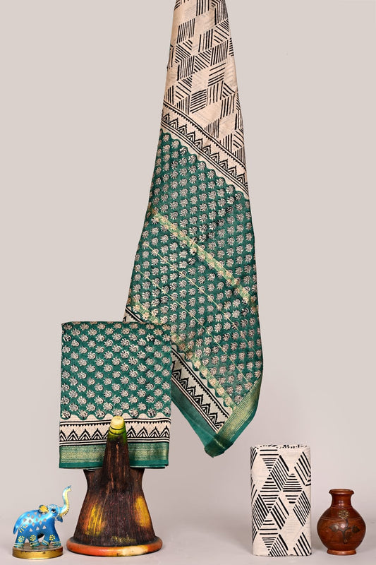 Natural Colours Premium Maheshwari Silk Unstitched Suit with Cotton Bottom โ Festive Ready | The Bhankar's | RF