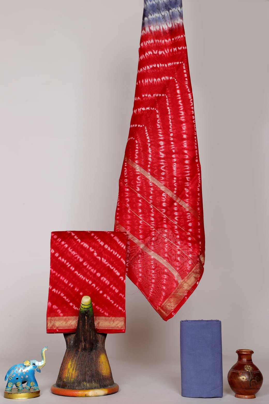 Authentic Maheshwari Silk Unstitched Suit with Cotton Bottom – Festive Ready | The Bhankar's | RF ethnic wear
