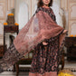 Bagru Handblock Printed Anarkali Set With Kota doria Dupatta with Zari Border