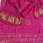 PINK/RANI BANDHANI  PURE GAJJI SILK FABRIC SUITS WITH HEAVY ZARI RICH HAND PALLU DUPATTA