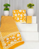 Hand Block Printed Cotton Suit With Mulmul Cotton Dupatta