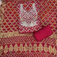 RED COLOUR GHATCHOLA BANDHANI BANARASI SILK FABRIC SUITS WITH BEAUTIFUL HAND GOTAPATTI WORK DUPATTA