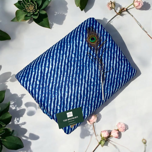 Blue Lahariya Print Cotton Fabric