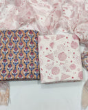 Rapid Hand Block Printed Cotton Suit With Chiffon Dupatta