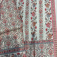 Off White Panel Style Floral Printed Semi Pashmina Winter Suit Set