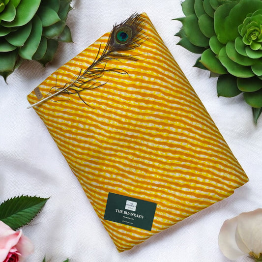 Yellow Lahariya Print Cotton Fabric