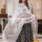 Bagru Handblock Printed Anarkali Set With Kota doria Dupatta with Zari Border