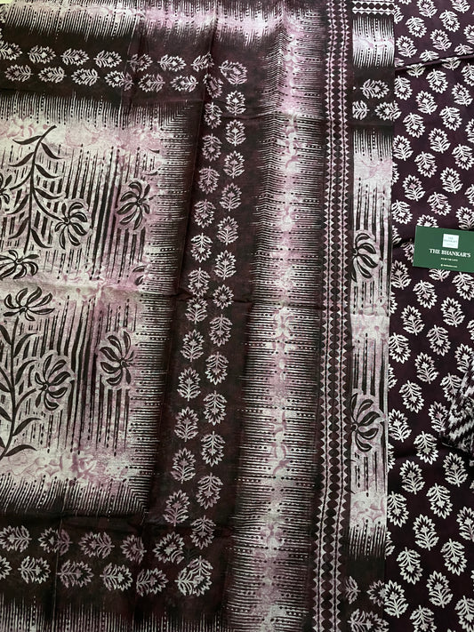 Small Buti Handblock Printed Cotton Suit With Mulmul Cotton Dupatta