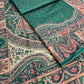 Green Panel Style Floral Printed Semi Pashmina Winter Suit Set