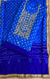 BANDHANI HEAVY SILK FABRIC SUITS WITH BEAUTIFUL HAND GOTAPATTI WORK DUPATTA DOUBLE SHADED