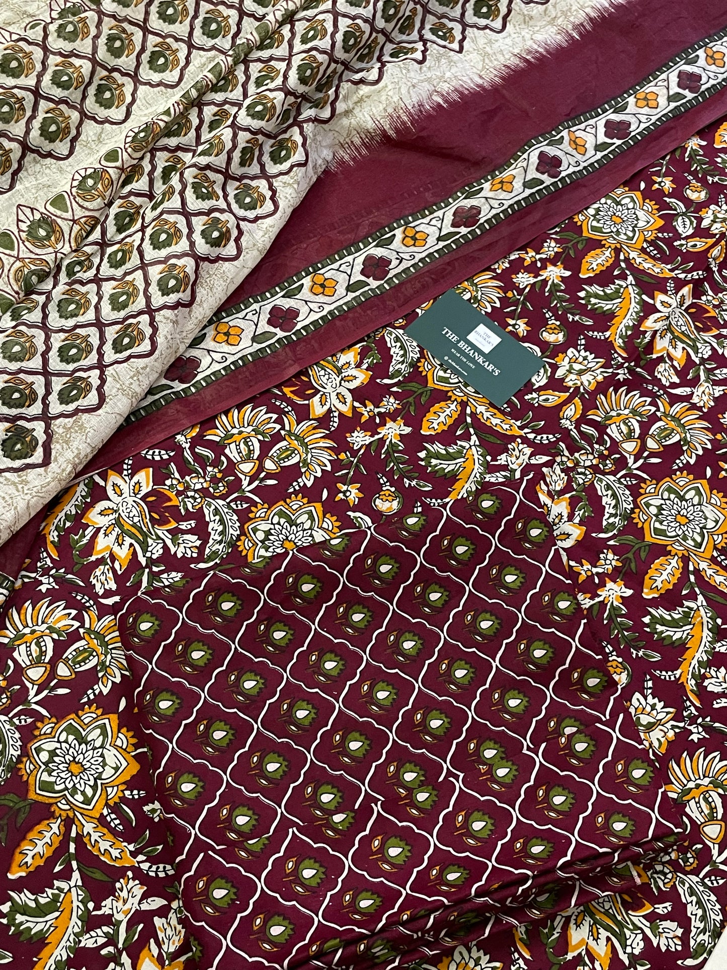 Kalamkari Handblock Printed Cotton Suit With Mulmul Cotton Dupatta