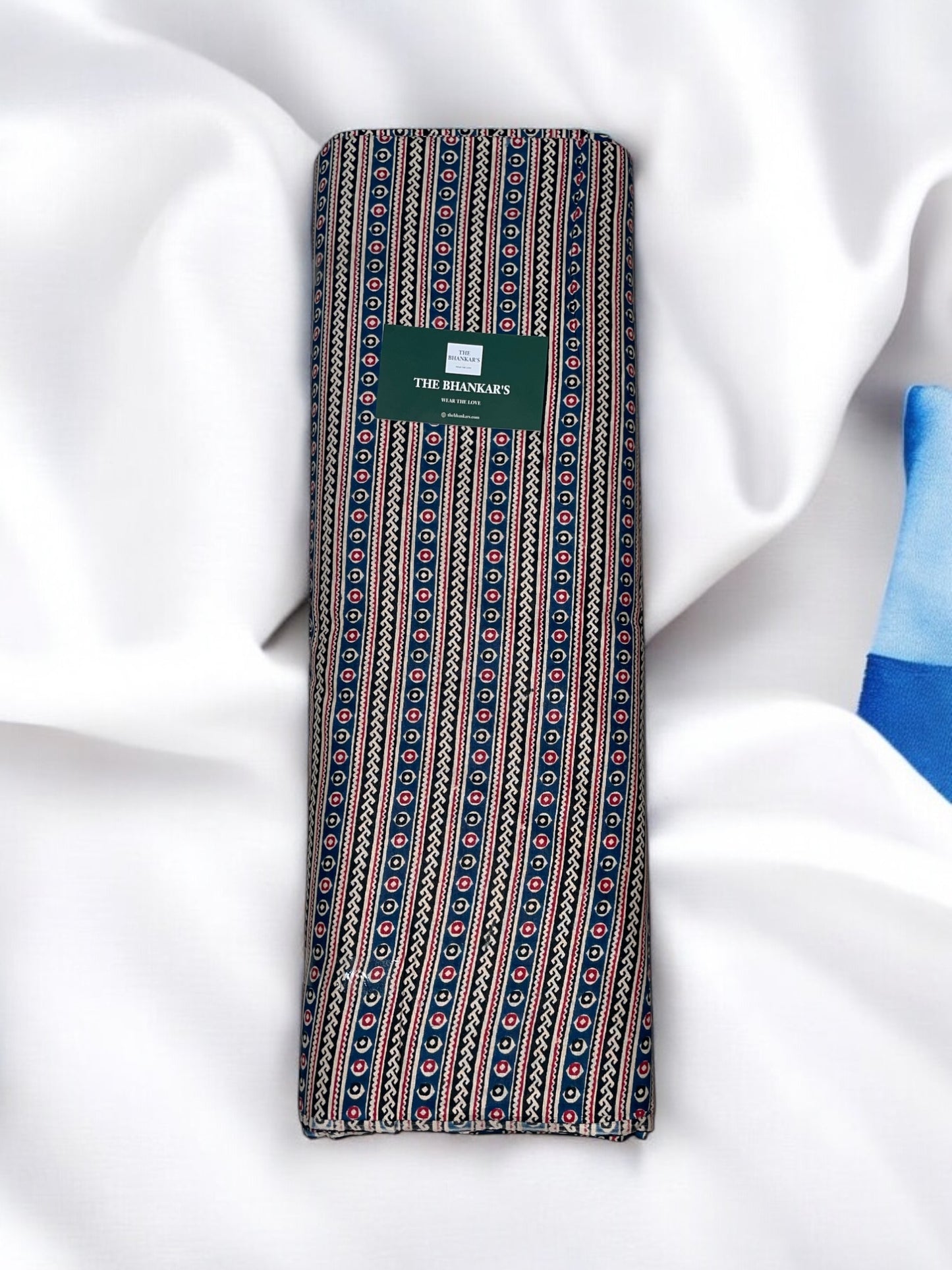 Blue Colour Ajrakh Print Top and Bottom Cotton only bottom 1.5 mtrs