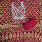 RED COLOUR GHATCHOLA BANDHANI BANARASI SILK FABRIC SUITS WITH BEAUTIFUL HAND GOTAPATTI WORK DUPATTA