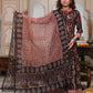 Bagru Handblock Printed Anarkali Set With Kota doria Dupatta with Zari Border