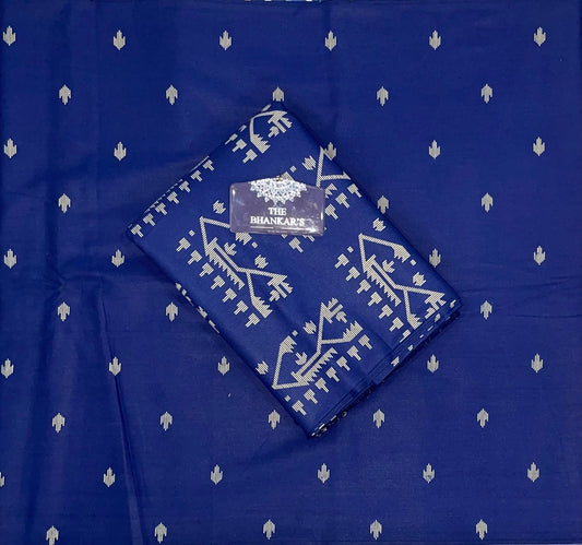 Blue Figure Print Top and Bottom Cotton Combo Set 2.5 Mtr Each