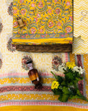 Hand Block Printed Cotton Suit With Mulmul Cotton Dupatta