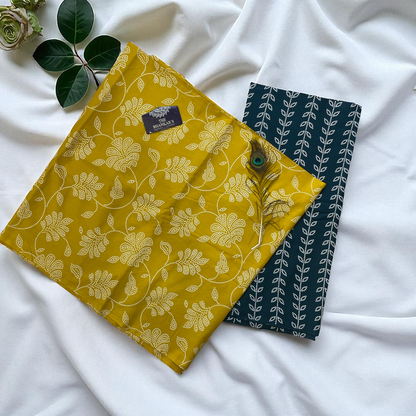 Bandhani Print Top and Bottom Cotton Combo Set Fabric 2.5 Mtr Top 2.5 Mtr Bottom