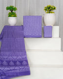 Hand Block Printed Cotton Suit With Mulmul Cotton Dupatta