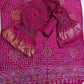 FALSA COLOUR BANDHANI PURE GAJJI SILK FABRIC SUITS WITH HEAVY ZARI RICH HAND PALLU DUPATTA