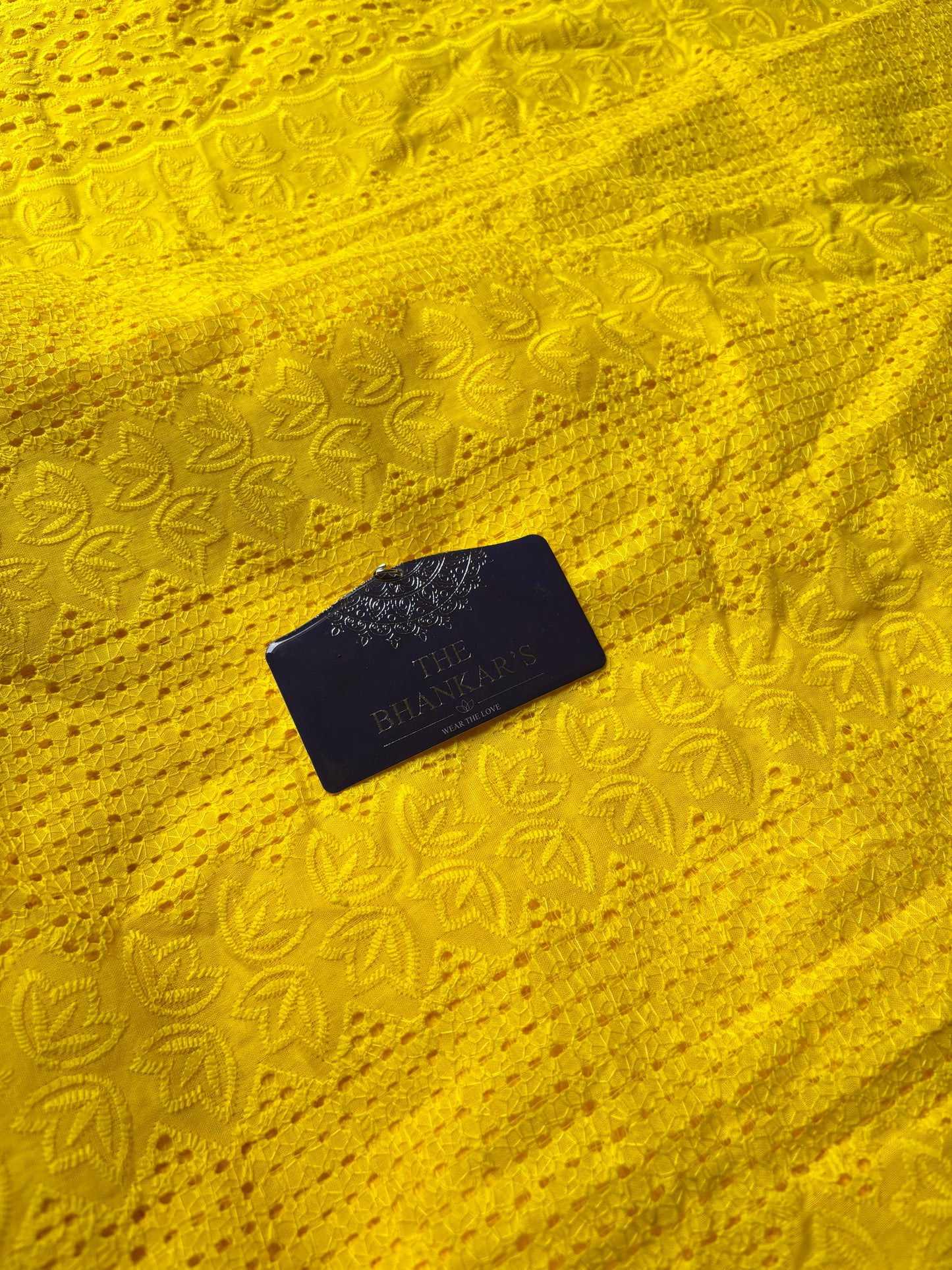 Lime Colour Hokba Embroidery Fabric Soft and Smooth touch 2.5 mtrs cut