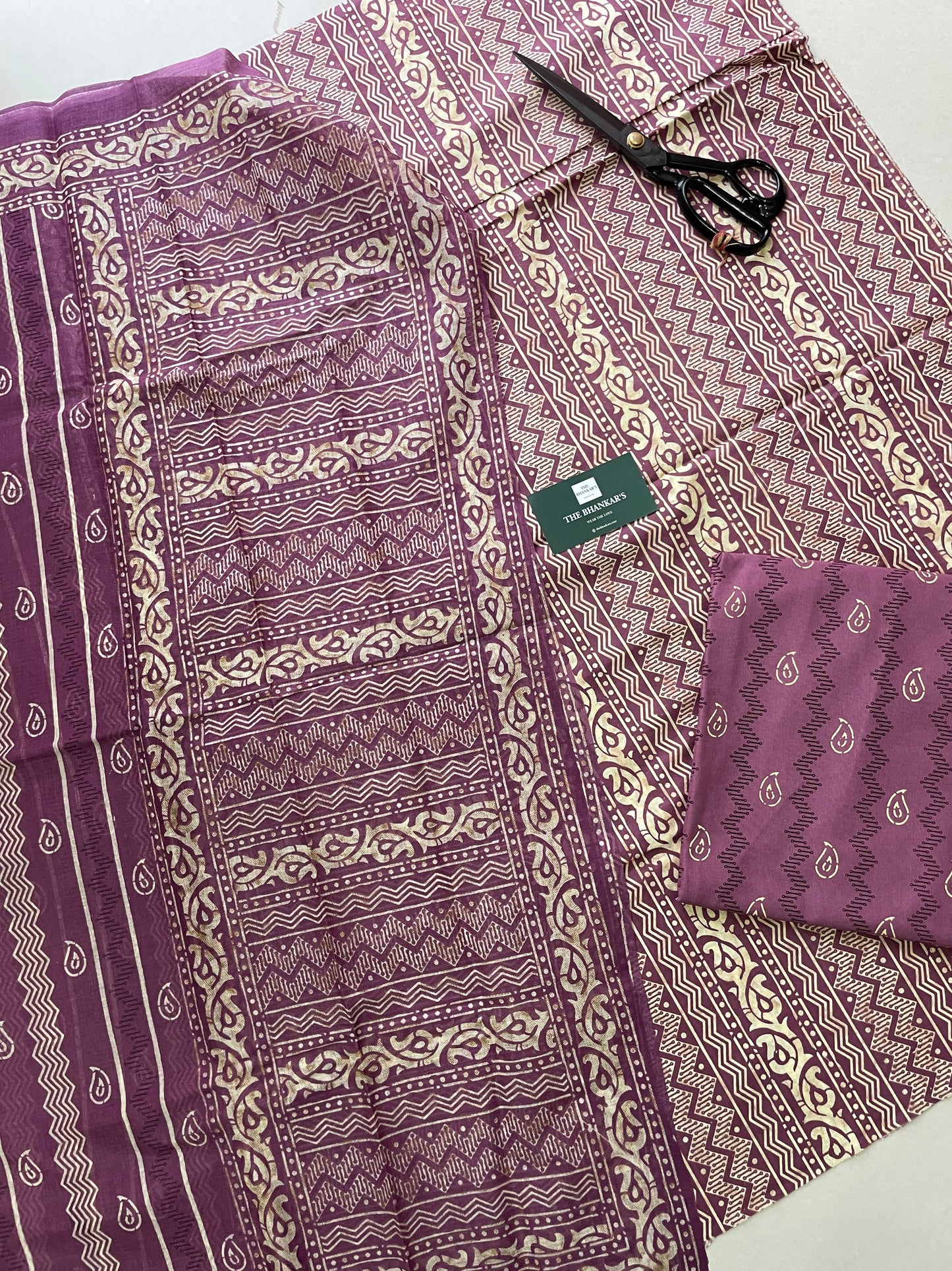 Beautiful Handblock Printed Cotton Suit With Mulmul Cotton Dupatta