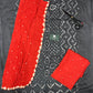 BANDHANI SATIN COTTON SUIT SET WITH MULMUL DUPATTA